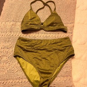 High waisted green bikini set (size medium)